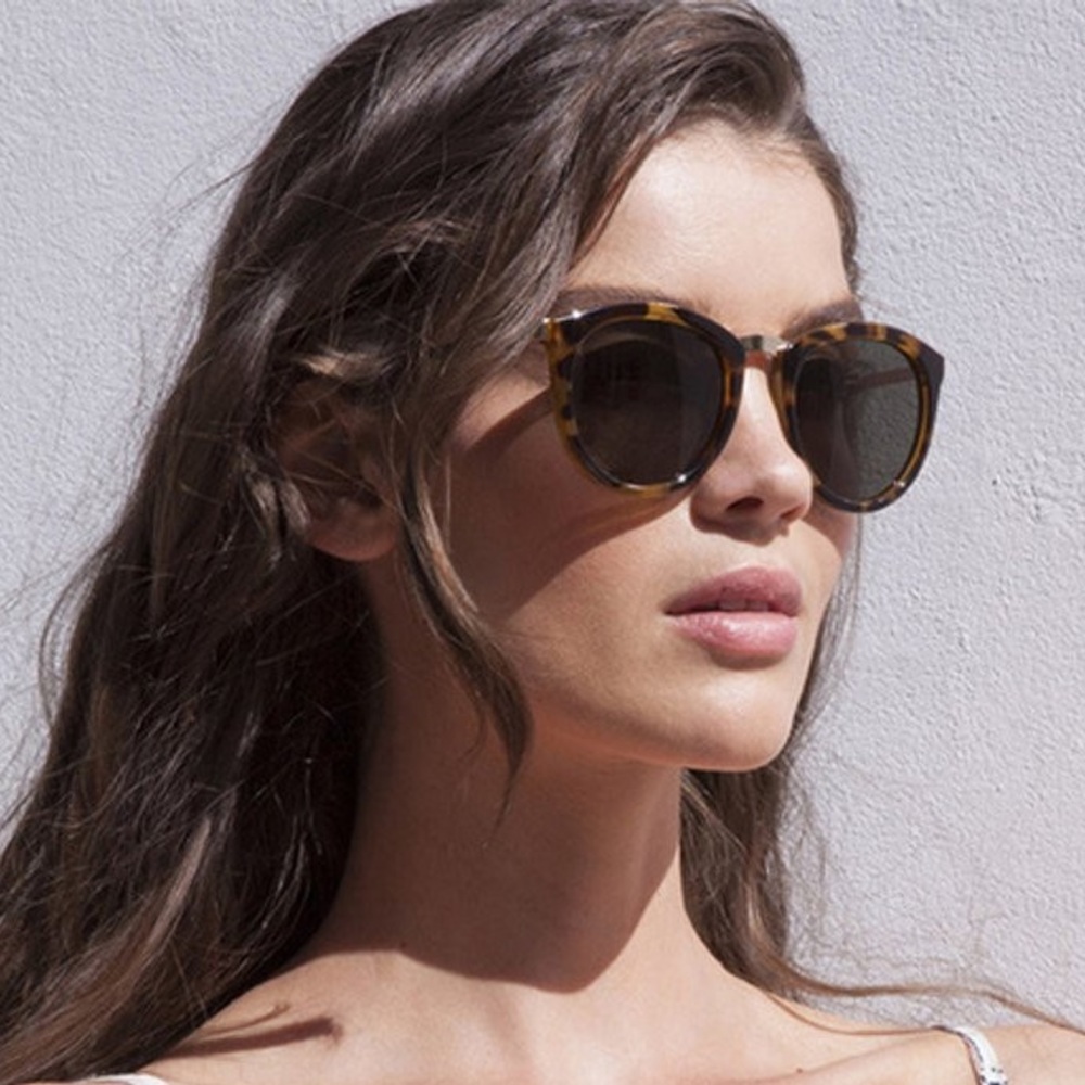Le Specs Tortoise Shell Frame Sunglasses with Dark Lenses